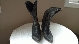 Vintage Justin Women’s Lizard Snake Skin Cowboy Western Boots Black Size... - $76.22