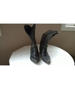 Vintage Justin Women’s Lizard Snake Skin Cowboy Western Boots Black Size... - $103.53 CAD