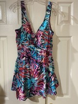 Maxine Tropical  of Hollywood Flora One Piece SwimSuit  With Dress Size 16 - $26.72