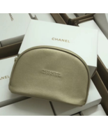 NEW Gift CHANEL Makeup Travel Cosmetic Bag GOLD Half-Moon with Box - $34.99