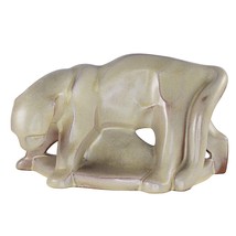 Frankoma Ocelot Bookend Puma Mountain Lion Cougar Desert Gold HTF #112 - £196.12 GBP