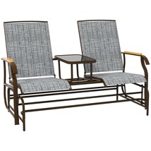 Outsunny Patio Glider Bench: Steel Frame, Gray - $239.99