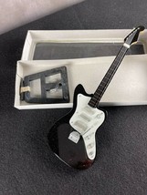 Mini Replica Black Fender Electric Guitar 10&quot; W/Stand &amp; Box Rare and Very Cool. - £22.94 GBP