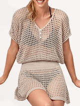 Women&#39;s Chic Beach Fashion Knitted See-Through Low Waist Twisted Sling Dress Bik - £21.03 GBP