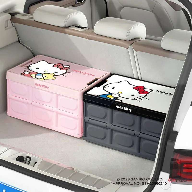 Kawaii Sanrio Hello Kitty Car Storage Box Car Trunk Folding Auto Outdoor Camping - £36.28 GBP