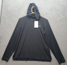 Nike Pro Running Hoodie Womens Medium Black Dri Fit High Low Slit Stretc... - $27.76