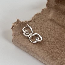 SHANICE S925 Silver Cute Sweet Heart Buckle Hoop Earrings for Women Fashion Hear - £14.56 GBP