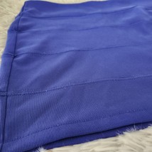 Ambiance Apparel Bandage Mini Skirt Women&#39;s Medium Blue Stretchy Silver Zipper - £9.40 GBP