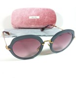 Miu Miu SMU 05Q Gray/Brown Gold-tone Oversize Round Sunglasses w/Case - $125.00