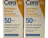 CeraVe Hydrating Face Mineral Sunscreen Lotion SPF 50, 2.5 oz Exp 10/202... - £20.74 GBP