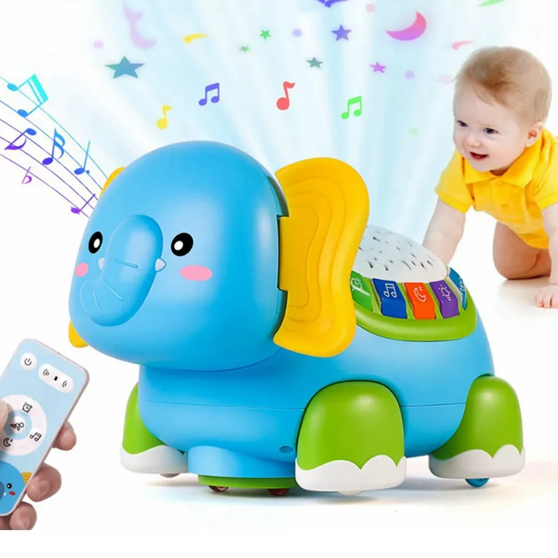Baby Crawl Toys with Musical Lighting Projection Electronic Crawling Elephant - £26.67 GBP+