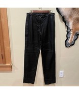 JLC Black Leather Pants Straight Fit - $75.24 CAD
