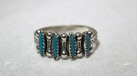 Vintage Bell Trading Post Turquoise Ring Size 7 K1206 - £43.52 GBP