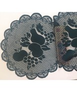 American Crafts Forest Green Lace Doily Set 2 Fruit Pattern 16&quot; Round - £6.21 GBP