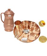 Prisha India Craft Indian Dinnerware Pure Copper Traditional Dinner Set ... - £49.32 GBP+