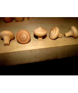 NEW UNFINISHED MAPLE 1 1/4&quot; ROUND WOOD CABINET KNOBS / PULLS TEN PIECES K9 - $9.95