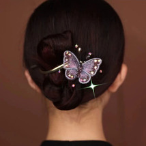 Elegant Embroidered Mesh Butterfly Hair Clip - £6.68 GBP