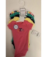 Carter&#39;s Baby Girls Short Slv Bodysuits Set of 5 Hearts/Dots Multi-color... - $25.59