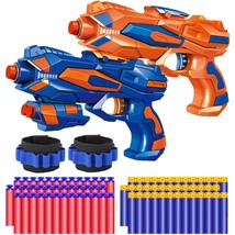 2 Pack Blaster Toy Guns with 60 Pack Refill Soft Foam Darts for Kids 6+ Year Old - £10.16 GBP