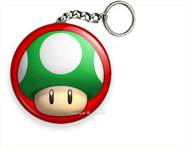 SUPER MARIO BROTHERS MAGIC POWER UP GREEN MUSHROOM KEYCHAIN KEY FOB RING... - £11.01 GBP+