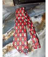 Tie Tales Snowman &amp; Snowflake Checkered Print Red Tie NEW - $17.80