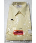 Montgomery Wards Men&#39;s Semi-Tapered Yellow Short Sleeve Dress Shirt 15-1... - €22,83 EUR
