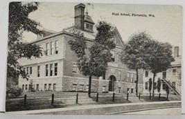 WI High School Building Platteville Wisconsin 1920 Postcard Q11 - £5.55 GBP