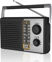 Black Portable Battery-Operated Transistor Radio With The Best Reception, - £30.83 GBP