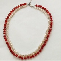 Freshwater Pearl Faceted Agate Necklace Sterling - $53.46