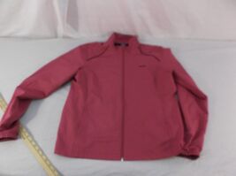 REBOOK WOMENS PINK FULL ZIP POLYESTER ACTIVE ATHLETIC WINDBREAKER JACKET L - $17.55