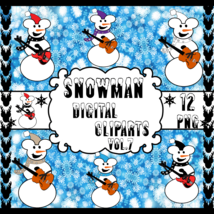 Snowman Vol. 7-Digital Clipart,Christmas,Craft,Snow,Scarf,Hat,Gift Card,Gift Tag - £0.99 GBP