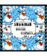 Snowman Vol. 7-Digital Clipart,Christmas,Craft,Snow,Scarf,Hat,Gift Card,... - $37.30 MXN