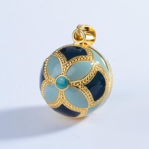 Blue-green Harmony Ball Pendant Necklace Pregnancy Ball Angel Bola Pendant with  - £21.51 GBP