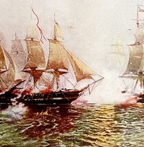 Lake Erie Naval Battle 1902 Color Plate Art Emerson History Print DWV8A - $236.63 MXN
