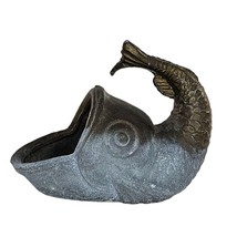 Vintage Bronze Brass Fish Ashtray Miniature Collectible Big Mouth Open - $44.99