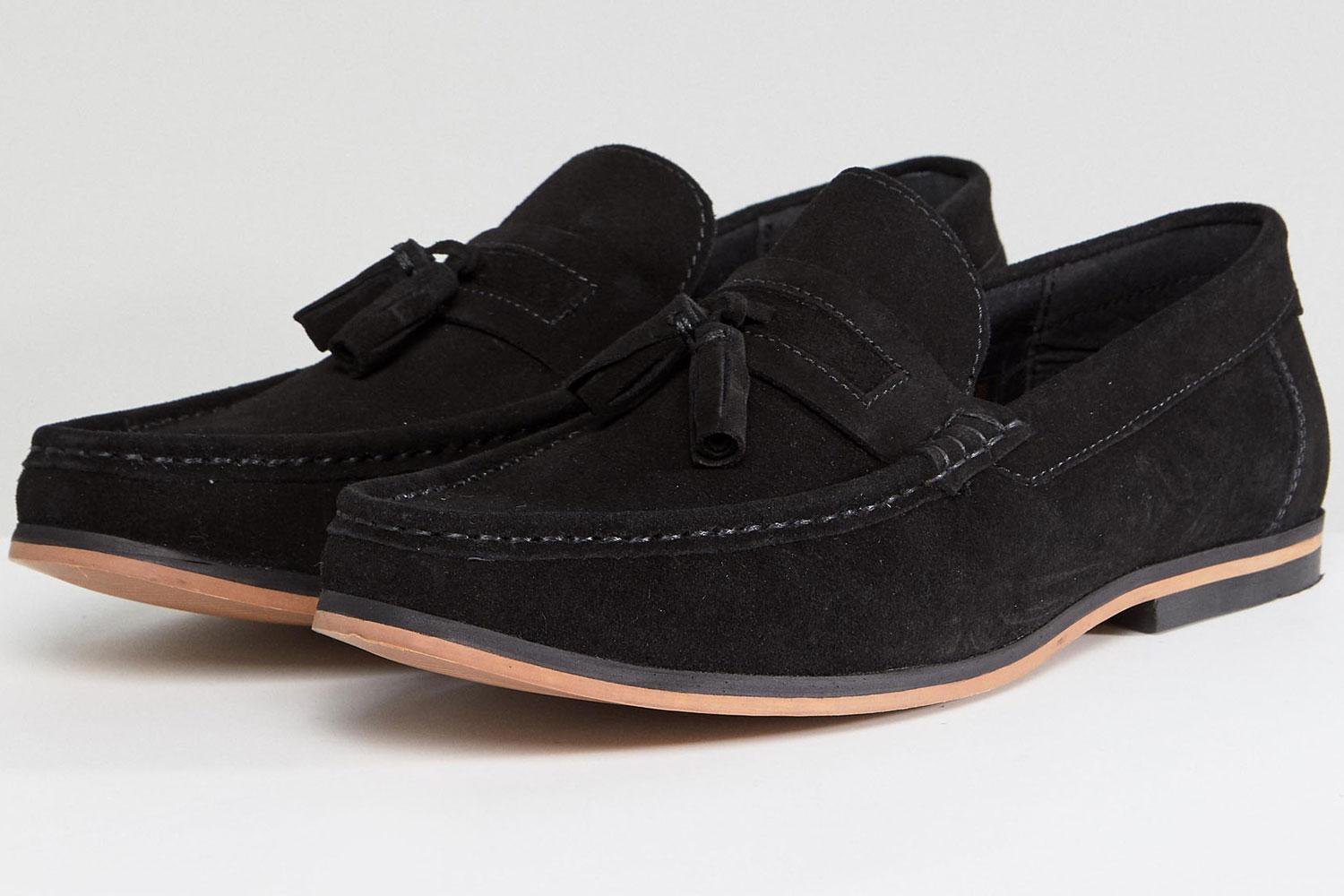 NEW Handmade Men's Loafer Slip On Moccasin Suede shoes, Handmade Black Color sho
