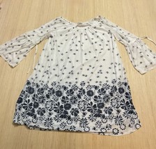Siren Lily Dress Blue White Floral Motif Size 1X Bell Sleeve Midi Dress ... - $24.19