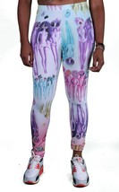 Civil Clothing Loud Mouth Aliens Multi-Colored White Leggings Sexy Stretch Pants - £29.85 GBP