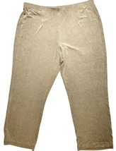 Chicos Travelers Slinky Knit Wide Pants 3 Petite (US 16) Tan Stretch Acetate - £14.33 GBP