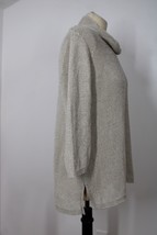 Pure J Jill M Beige Cotton Blend Ribbon Knit Cowl Neck Tunic Sweater - £24.30 GBP