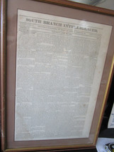 4 ANTIQUE 1830s FRAMED PAGES OF T&quot;HE SOUTH BRANCH INTELLIGENCER&quot; - £165.43 GBP