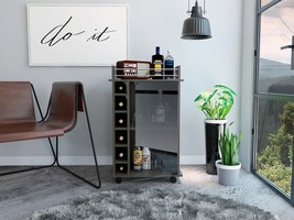 Savannah Espresso Bar Cart: 6 Bottles, 3 Shelves - $125.99