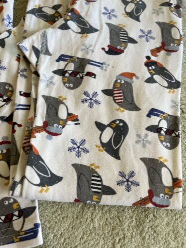 Hanna Andersson Boys White Gray Penguins Sled Skis Long Sleeve Pajamas 12 150 cm Item image 8
