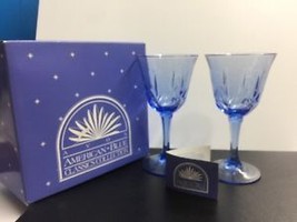 Avon American Blue Classic Collection by Fostoria Pair of Water Goblets NEW - £27.53 GBP