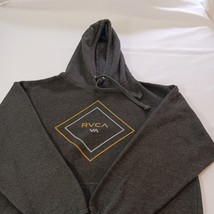 RVCA Men's Gray Drawstring Pullover Hoodie Sweatshirt Measured Chest 48" image 7