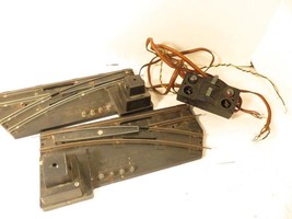 AMERICAN FLYER POST-WAR PAIR OF REMOTE SWITCH TRACKS WORK OK W/CONTROLLE... - $27.55