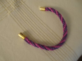 Kumihimo Beaded Bracelet 8&quot; in shades of pink and lavender (item 109) - $190.36 MXN