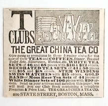 1885 Great China Tea Co Advertisement Victorian State Street Boston DWPP23 - $19.99
