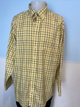 Jon Michael Cane Yellow, Blue, Green, Red Checked Long Sleeve Button Dow... - $12.34