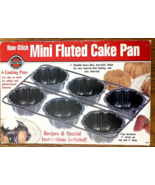 NEW Non-Stick Heavy Duty Mini Fluted Cake (6) Linking Baking Mold Pans b... - $29.95